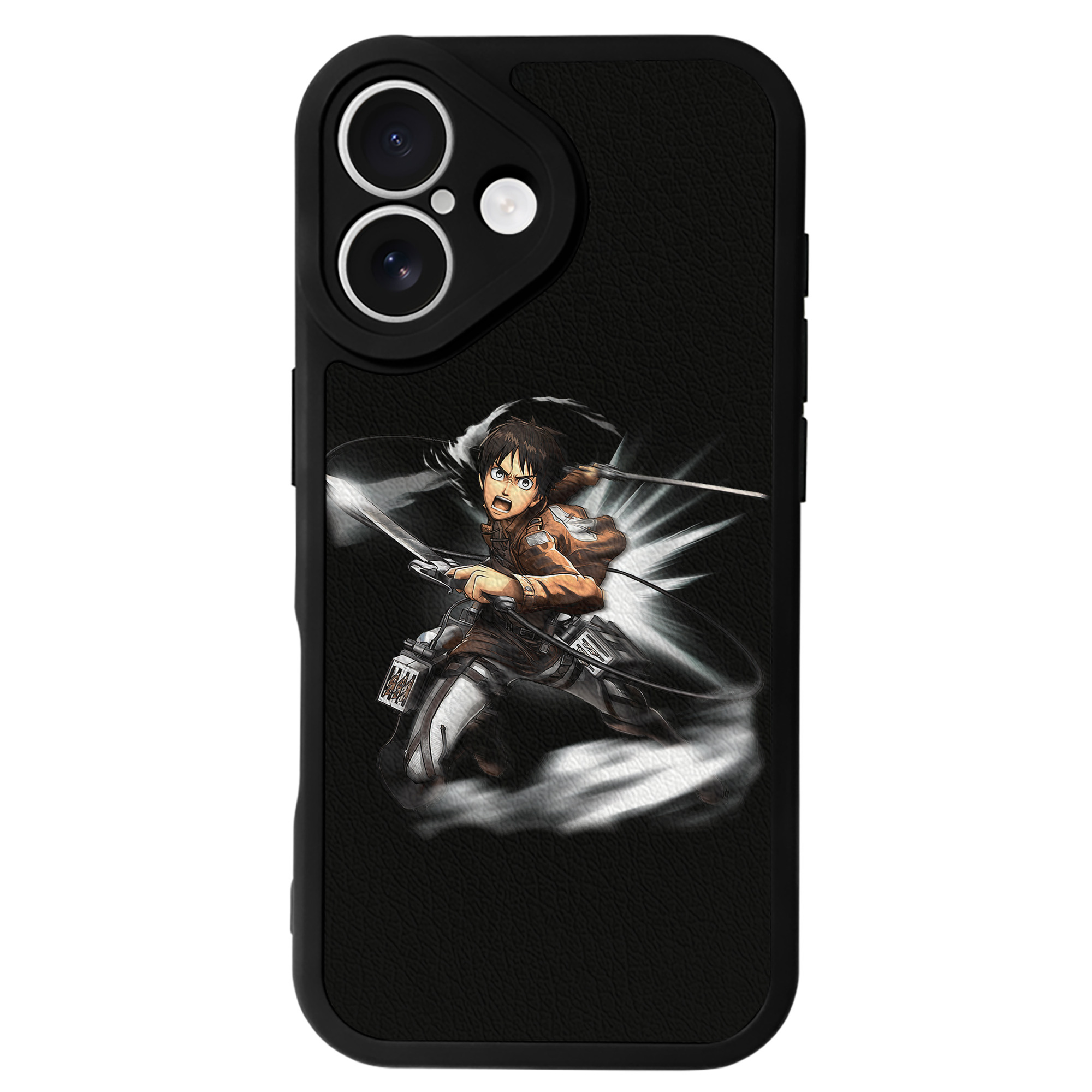 （画像用） 進撃の巨人 エレン･イェーガー Attack on Titan Eren Jäger 【iPhone 16シリーズ対応】シリコンスマホケース（レザー調） 材質：シリコン